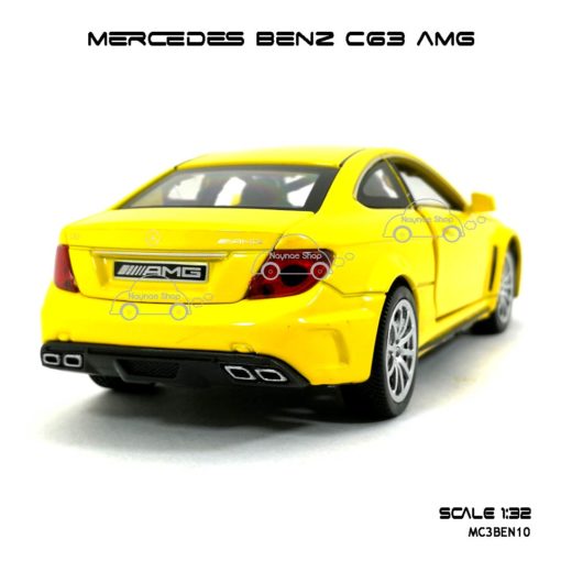 โมเดลรถเบนซ์ MERCEDES BENZ C63 AMG สีเหลือง (1:32) ท้ายรถ สวยๆ