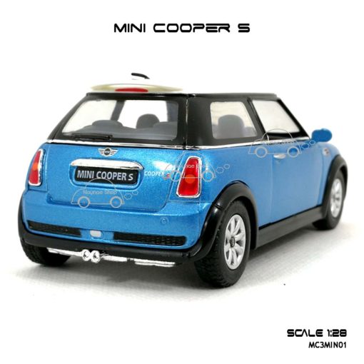 โมเดลรถ MINI COOPER S สีฟ้า (1:28) น่ารักน่าสะสม