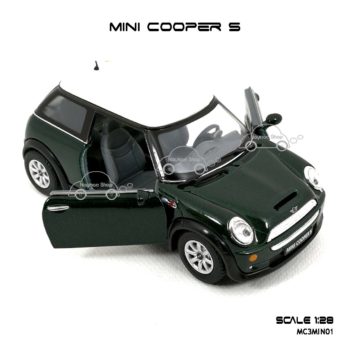 โมเดลรถ MINI COOPER S สีเขียว (1:28) เปิดประตูซ้ายขวาได้