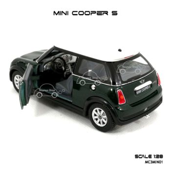 โมเดลรถ MINI COOPER S สีเขียว (1:28) มีลานดึงปล่อยรถวิ่งได้