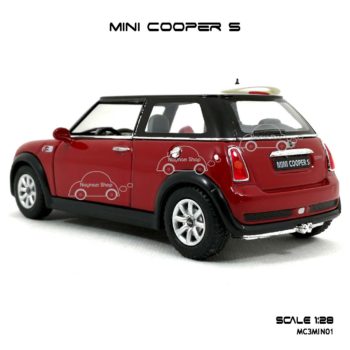 โมเดลรถ MINI COOPER S สีแดง (1:28) ท้ายรถสวยๆ
