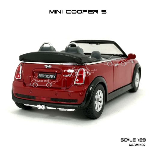 โมเดลรถ MINI COOPER S เปิดปะทุน สีแดง (1:28) โมเดลสำเร็จ