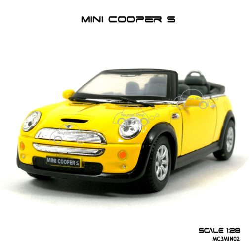โมเดลรถ MINI COOPER S เปิดปะทุน สีเหลือง (1:28) โมเดลรถ ราคาถูก