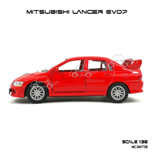 โมเดลรถเหล็ก Mitsubishi Evo7 สีแดง (1:36) รถโมเดลสำเร็จ