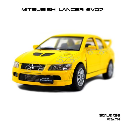 โมเดลรถเหล็ก Mitsubishi Evo7 สีเหลือง (1:36) ขายโมเดลรถ