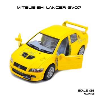 โมเดลรถเหล็ก Mitsubishi Evo7 สีเหลือง (1:36) รถเหล็ก โมเดล