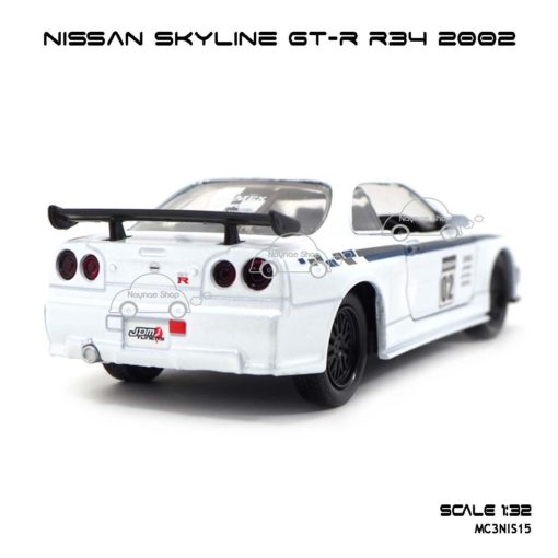 โมเดลรถ NISSAN SKYLINE GT-R R34 2002 สีขาว (1:32) ไฟท้าย สวยๆ