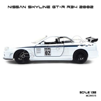 โมเดลรถ NISSAN SKYLINE GT-R R34 2002 สีขาว (1:32) รถแต่ง รุ่นยอดนิยม