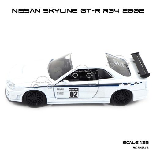 โมเดลรถ NISSAN SKYLINE GT-R R34 2002 สีขาว (1:32) โมเดลประกอบสำเร็จ