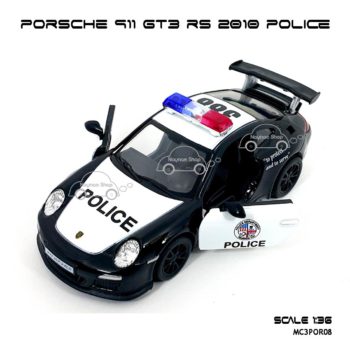โมเดลรถ PORSCHE 911 GT3 RS 2010 POLICE (1:36) เปิดประตูซ้ายขวาได้