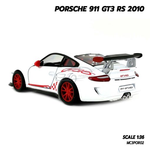 โมเดลรถ PORSCHE 911 GT3 RS 2010 สีขาว (Scale 1:36) โมเดลรถเหล็ก รุ่นขายดี
