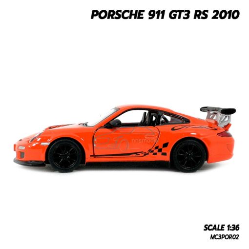 โมเดลรถ PORSCHE 911 GT3 RS 2010 สีส้ม (Scale 1:36) โมเดลรถของเล่น พร้อมตั้งโชว์