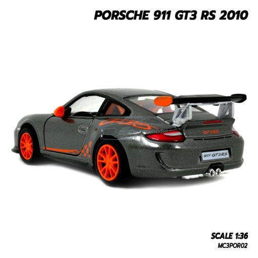 โมเดลรถ PORSCHE 911 GT3 RS 2010 สีเทา (Scale 1:36) โมเดลรถยนต์ พร้อมตั้งโชว์
