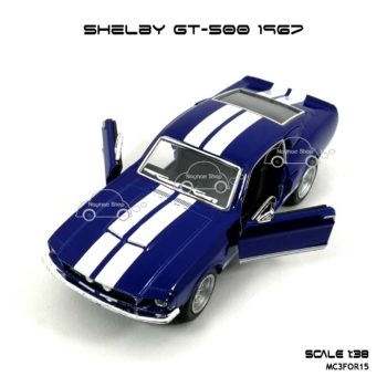 โมเดลรถ SHELBY GT-500 1967 สีน้ำเงิน (1:38) เปิดประตูได้