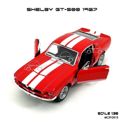 โมเดลรถ SHELBY GT-500 1967 สีแดง (1:38) เปิดประตูซ้ายขวาได้