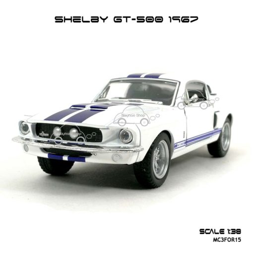 โมเดลรถ SHELBY GT-500 1967 สีขาว (1:38) รถโมเดลเหล็ก ราคาถูก