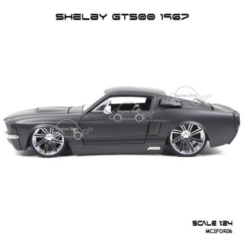 โมเดลรถ SHELBY GT500 1967 สีเทาคาดดำ (1:24) โมเดลประกอบสำเร็จ