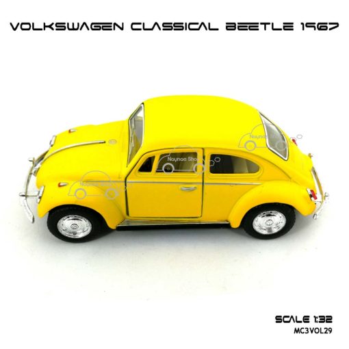 โมเดลรถ VOLKSWAGEN CLASSICAL BEETLE 1967 สีเหลืองด้าน (1:32) ของขวัญ ของสะสม