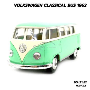 โมเดลรถ VOLKSWAGEN CLASSICAL BUS 1962 สีเขียว (1:32) รถตู้คลาสสิค น่าสะสม