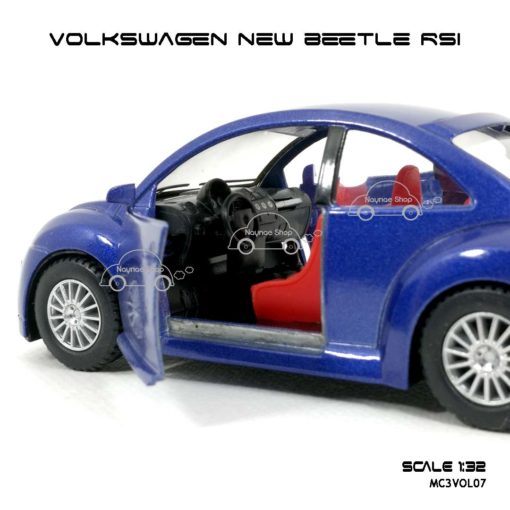 โมเดลรถ VOLKSWAGEN NEW BEETLE RSi สีน้ำเงิน (1:32) ภายในรถ จำลองเหมือนจริง