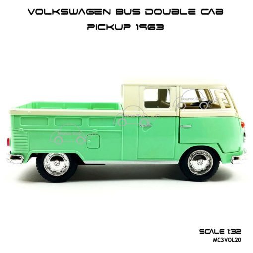 โมเดลรถ Volkswagen Bus Double Cab Pickup 1963 สีเขียว (1:34) โมเดลประกอบสำเร็จ