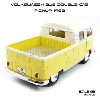 โมเดลรถ Volkswagen Bus Double Cab Pickup 1963 สีเหลือง (1:34) โฟล์คกระบะ
