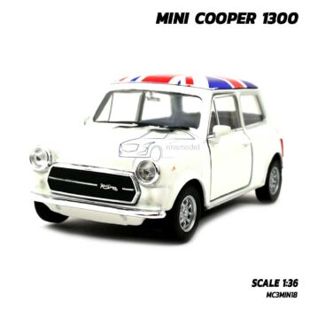 โมเดลรถ มินิคูเปอร์ Mini Cooper 1300 สีขาว (Scale 1:36)