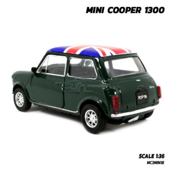 โมเดลรถ มินิคูเปอร์ Mini Cooper 1300 สีเขียว (Scale 1:36) โมเดลรถเหล็ก ประกอบสำเร็จ