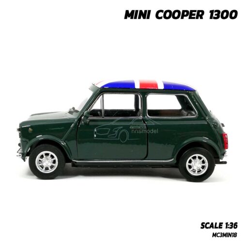 โมเดลรถ มินิคูเปอร์ Mini Cooper 1300 สีเขียว (Scale 1:36) โมเดลรถเหล็ก จำลองสมจริง Kinsmart