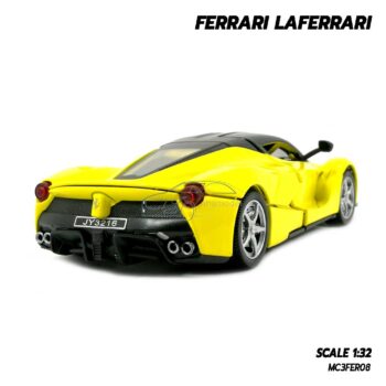 โมเดลรถ เฟอร์รารี่ Ferrari Laferrari สีเหลือง (Scale 1:32) โมเดลรถสปอร์ต พร้อมตั้งโชว์