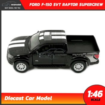 โมเดลรถกระบะ ฟอร์ด FORD RAPTOR SUPERCREW สีดำ คาดลาย โมเดลประกอบสำเร็จ Diecast Model