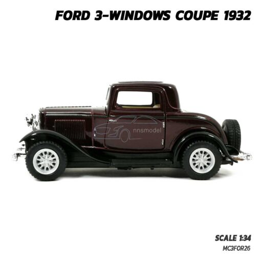 โมเดลรถคลาสสิค FORD 3-WINDOWS COUPE 1932 สีน้ำตาล (Scale 1:32) รถโมเดล ประกอบสำเร็จ