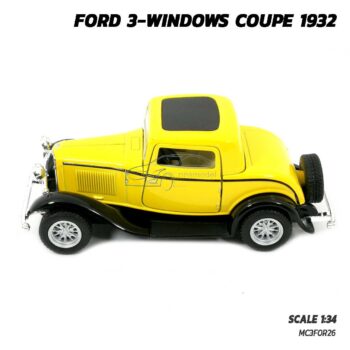 โมเดลรถคลาสสิค FORD 3-WINDOWS COUPE 1932 สีเหลือง (Scale 1:34) รถโมเดล ประกอบสำเร็จ ของสะสม