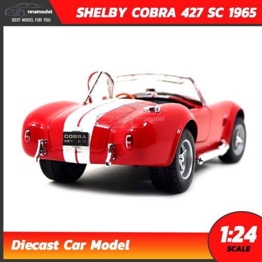 โมเดลรถคลาสสิค SHELBY COBRA 427 SC 1965 สีแดง (Scale 1:24) โมเดลรถสะสม Welly