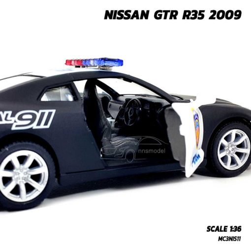 โมเดลรถตำรวจ NISSAN GTR R35 (Scale 1:36) โมเดลรถเหล็ก ภายในรถจำลองสมจริง