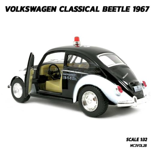 โมเดลรถตำรวจ รถเต่า Volkswagen Beetle 1967 (Scale 1:32) รถเหล็กโมเดล เปิดประตูรถซ้ายขวาได้
