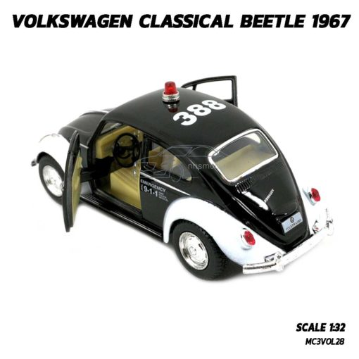 โมเดลรถตำรวจ รถเต่า Volkswagen Beetle 1967 (Scale 1:32) รถเหล็กโมเดล พร้อมตั้งโชว์