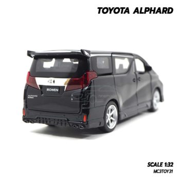 โมเดลรถตู้ TOYOTA ALPHARD สีดำ (1:32) โมเดลรถเหล็ก มีเสียงมีไฟ