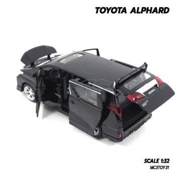 โมเดลรถตู้ TOYOTA ALPHARD สีดำ (1:32) โมเดลรถเหล็ก เปิดฝากระโปรงท้ายได้