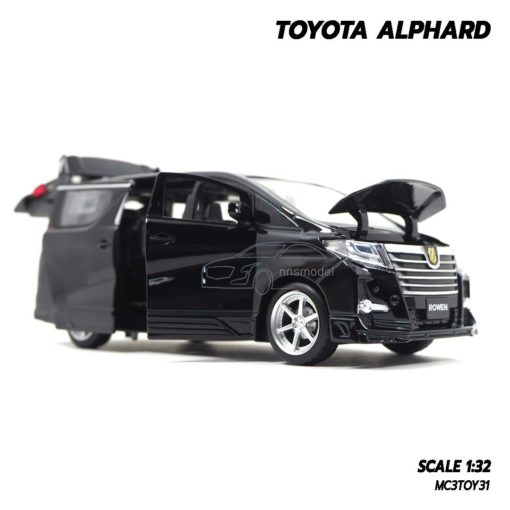 โมเดลรถตู้ TOYOTA ALPHARD สีดำ (1:32) รถเหล็กจำลองเหมือนจริง