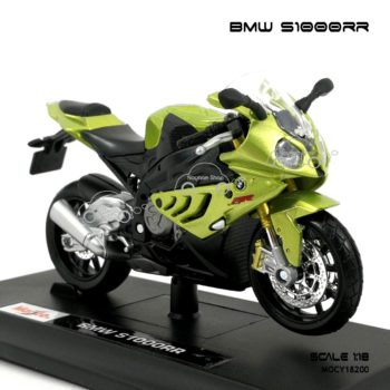 โมเดลรถบิ๊กไบค์ BMW S1000RR สีเขียว (1:18) โมเดลสำเร็จ