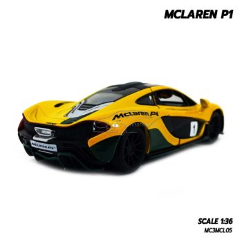โมเดลรถสปอร์ต MCLAREN P1 สีเหลือง (Scale 1:36) รถเหล็กมีลานวิ่งได้