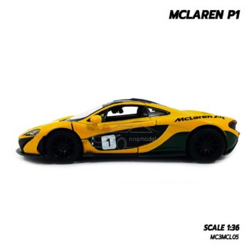 โมเดลรถสปอร์ต MCLAREN P1 สีเหลือง (Scale 1:36) รถเหล็ก ประกอบสำเร็จ