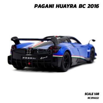 โมเดลรถสปอร์ต PAGANI HUAYRA BC 2016 คาดลาย สีน้ำเงิน (Scale 1:38) รถเหล็กประกอบสำเร็จ