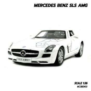 โมเดลรถเบนซ์ Mercedes Benz SLS AMG สีขาว (Scale 1:36)