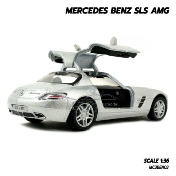 โมเดลรถเบนซ์ Mercedes Benz SLS AMG สีบรอนด์เงิน (Scale 1:36) โมเดลรถ ภายในจำลองเหมือนจริง