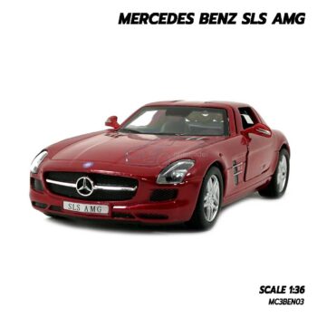 โมเดลรถเบนซ์ Mercedes Benz SLS AMG สีแดง (Scale 1:36) โมเดลรถเหล็ก มีลานวิ่งได้