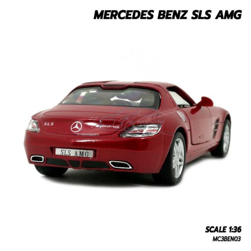 โมเดลรถเบนซ์ Mercedes Benz SLS AMG สีแดง (Scale 1:36) โมเดลรถเหล็ก จำลองเหมือนจริง