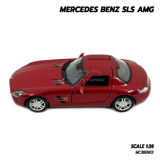 โมเดลรถเบนซ์ Mercedes Benz SLS AMG สีแดง (Scale 1:36) โมเดลรถเหล็ก พร้อมตั้งโชว์