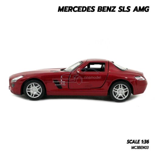 โมเดลรถเบนซ์ Mercedes Benz SLS AMG สีแดง (Scale 1:36) โมเดลรถสะสม